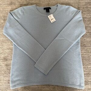 Preswick & Moore Womens 100% Cashmere Light Blue Sweater Crew Neck Size XL